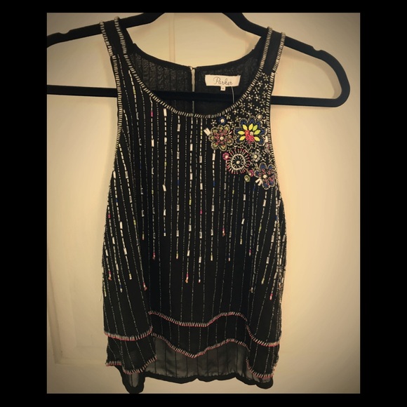 Parker Black Beaded Camisole. - Picture 1 of 7
